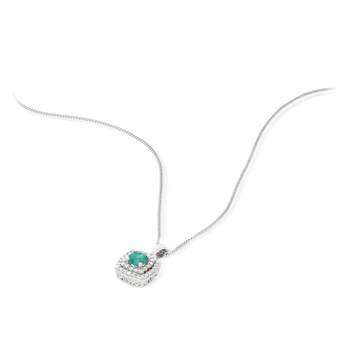 MATY Smaragd en diamanten collier in 750 witgoud