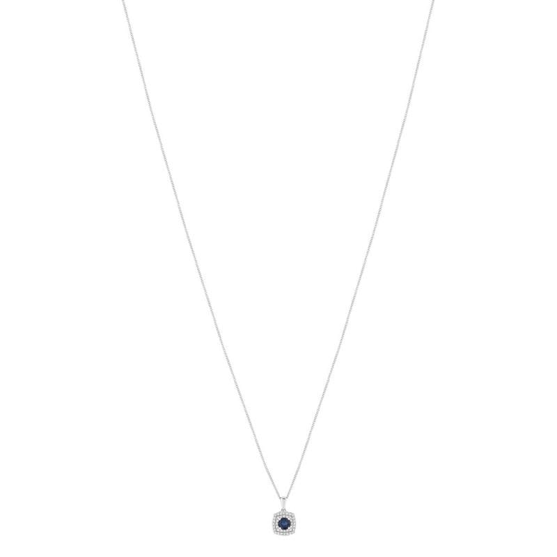 Collier MATY Or 750 blanc Saphir et Diamants - vue 1