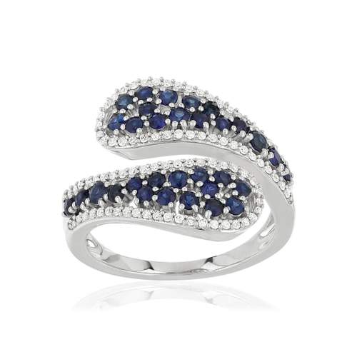 Bague MATY Or 750 blanc Saphirs et Diamants