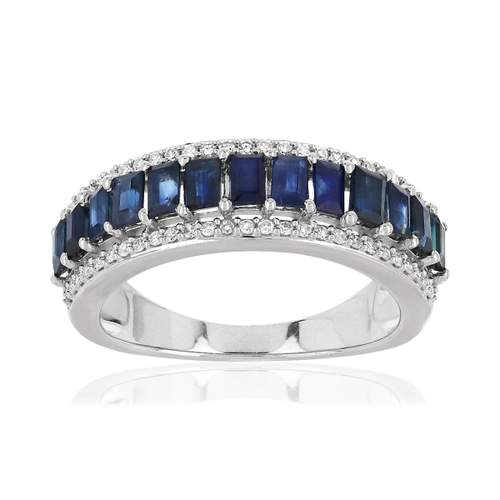 Bague MATY Or 750 blanc Saphirs et Diamants