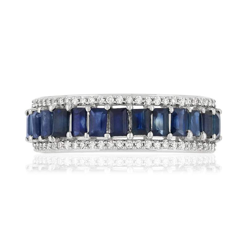 Bague MATY Or 750 blanc Saphirs et Diamants - vue 3