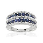 Bague MATY Or 750 blanc Saphirs et Diamants - vue 1