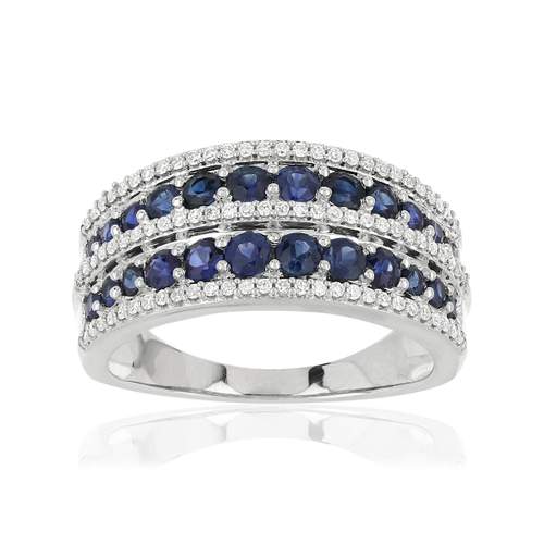 Bague MATY Or 750 blanc Saphirs et Diamants