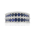 Bague MATY Or 750 blanc Saphirs et Diamants - vue 3