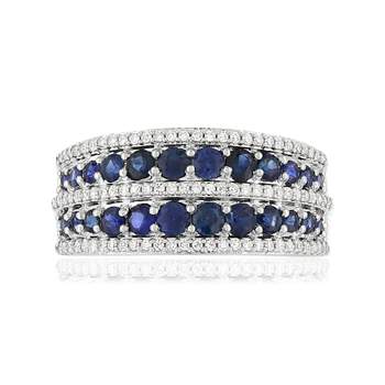 Bague MATY Or 750 blanc Saphirs et Diamants
