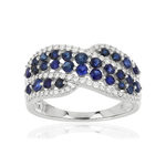 Bague MATY Or 750 blanc Saphirs et Diamants - vue 1