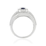Bague MATY Or 750 blanc Saphir et Diamants - vue 2