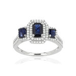 Bague MATY Or 750 blanc Saphirs et Diamants - vue 1