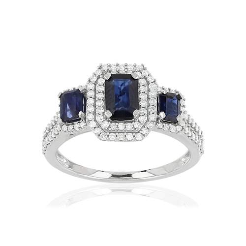Bague MATY Or 750 blanc Saphirs et Diamants