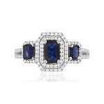 Bague MATY Or 750 blanc Saphirs et Diamants - vue 3