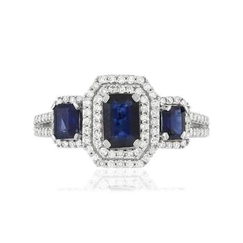 Bague MATY Or 750 blanc Saphirs et Diamants