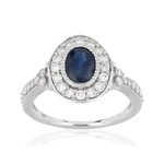 Bague MATY Or 750 blanc Saphir et Diamants - vue 1