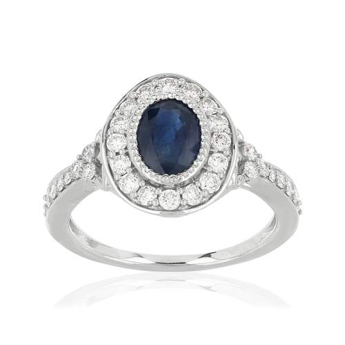 Bague MATY Or 750 blanc Saphir et Diamants