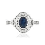 Bague MATY Or 750 blanc Saphir et Diamants - vue 3