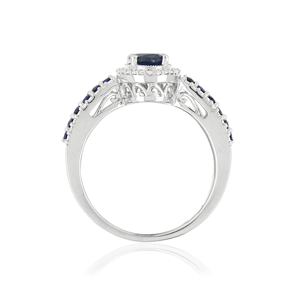 Bague MATY Or 750 blanc Saphirs et Diamants - vue 2