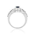 Bague MATY Or 750 blanc Saphirs et Diamants - vue 2