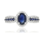 Bague MATY Or 750 blanc Saphirs et Diamants - vue 3