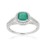 Bague MATY Or 750 blanc Emeraude et Diamants - vue 1