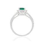 Bague MATY Or 750 blanc Emeraude et Diamants - vue 2