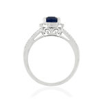 Bague MATY Or 750 blanc Saphir et Diamants - vue 2