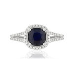 Bague MATY Or 750 blanc Saphir et Diamants - vue 3