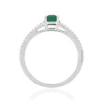Bague MATY Or 750 blanc Emeraude et Diamants - vue 2