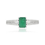 Bague MATY Or 750 blanc Emeraude et Diamants - vue 3