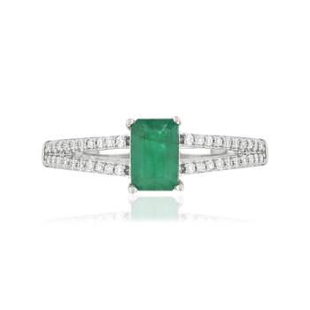 Bague MATY Or 750 blanc Emeraude et Diamants