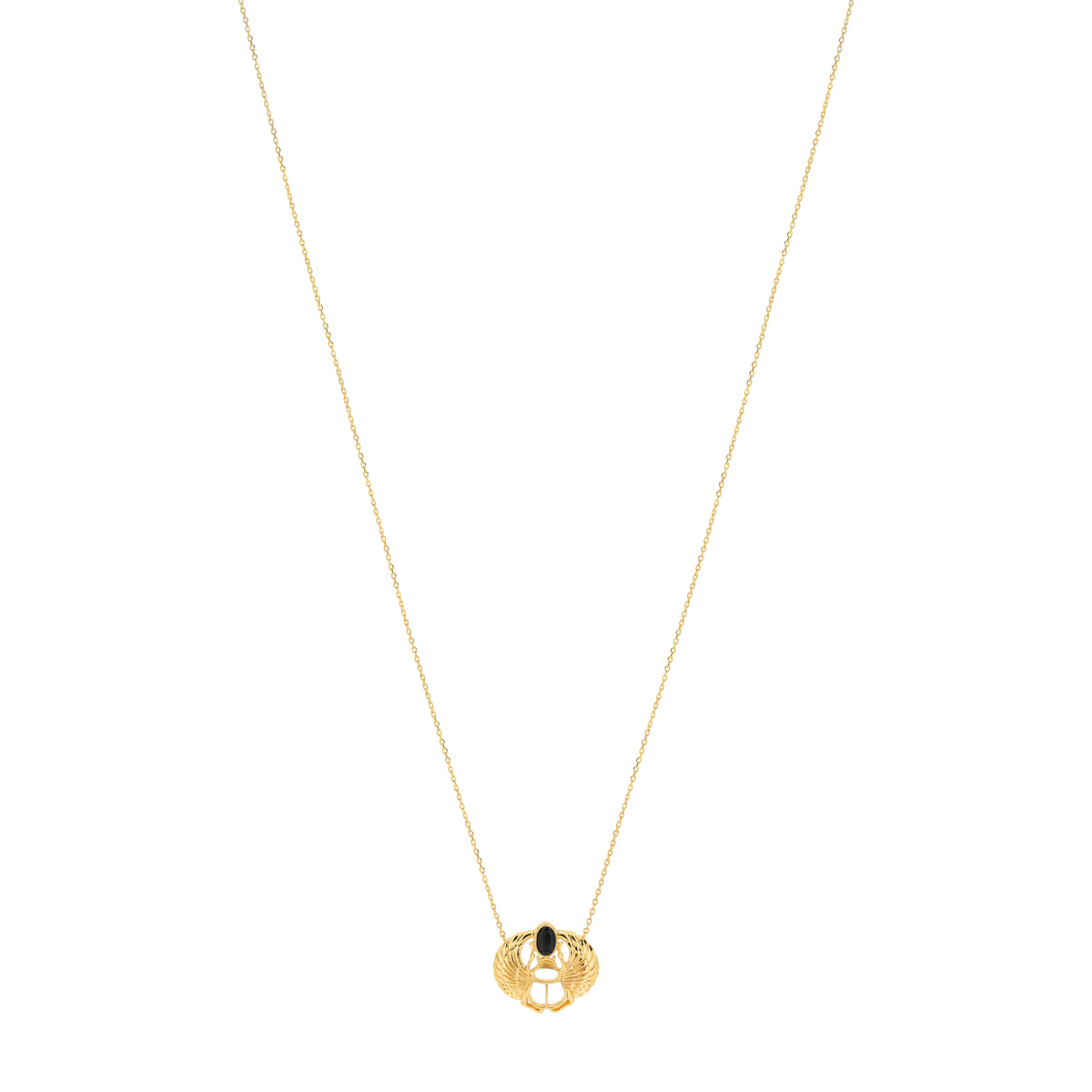 Collier MATY Doré Onyx noir 45 cm - vue V1