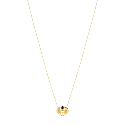 Collier MATY Doré Onyx noir 45 cm - vue V1