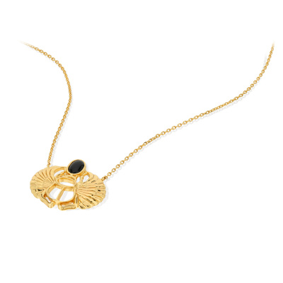 Collier MATY Doré Onyx noir 45 cm - vue VD1