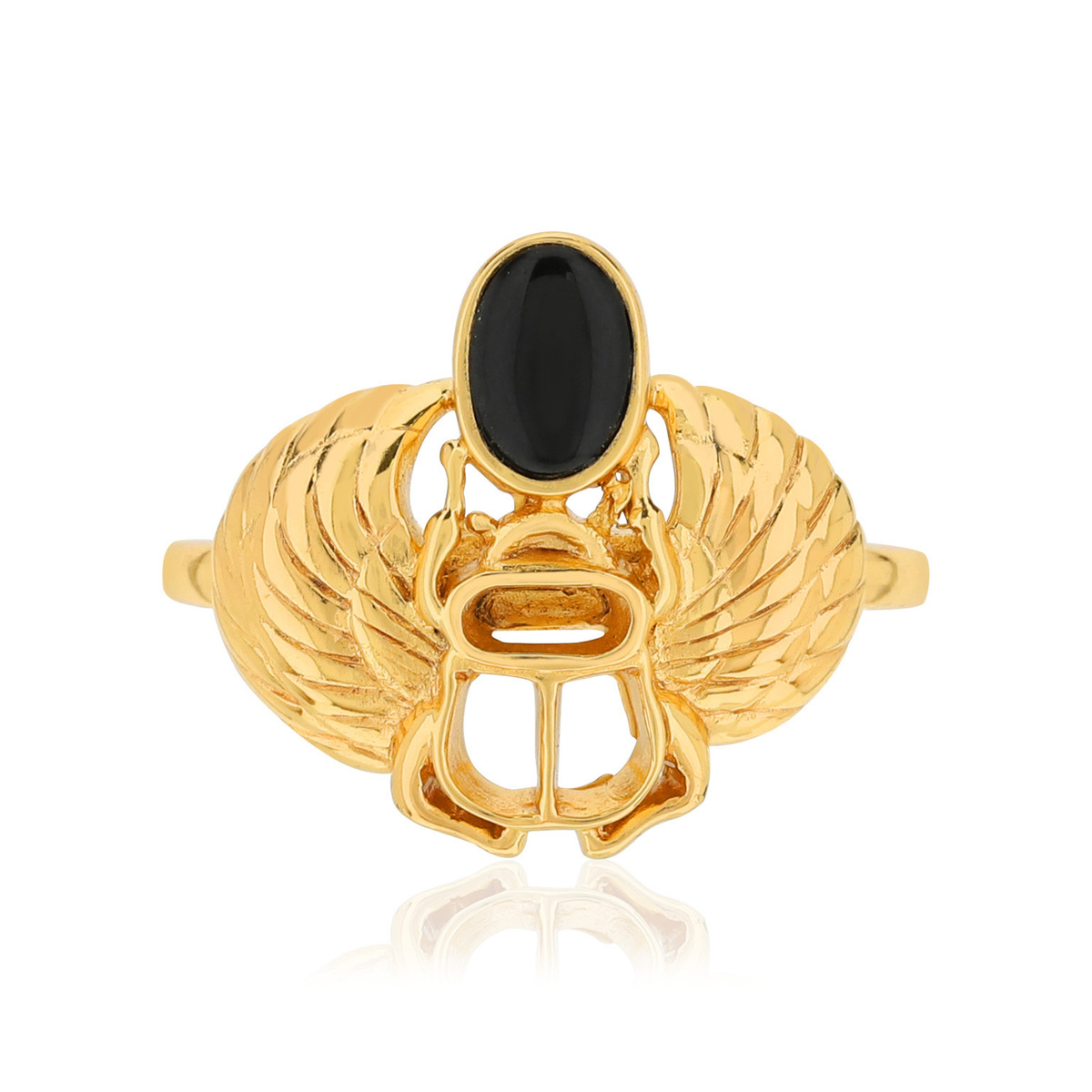Bague MATY Dorée Onyx noir - vue V5