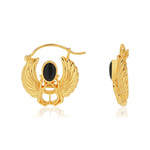 Créoles MATY Dorées Onyx noirs - vue 1