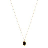 Collier MATY Doré Onyx noir 45 cm