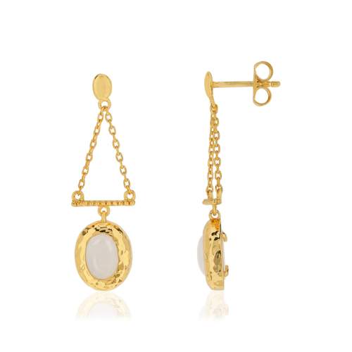 Boucles d'oreilles MATY Dorées Quartz