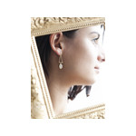 Boucles d'oreilles MATY Dorées Quartz - vue porté 2