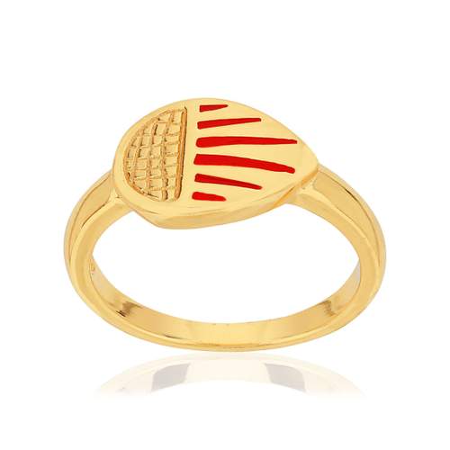 Bague MATY Dorée émail rouge