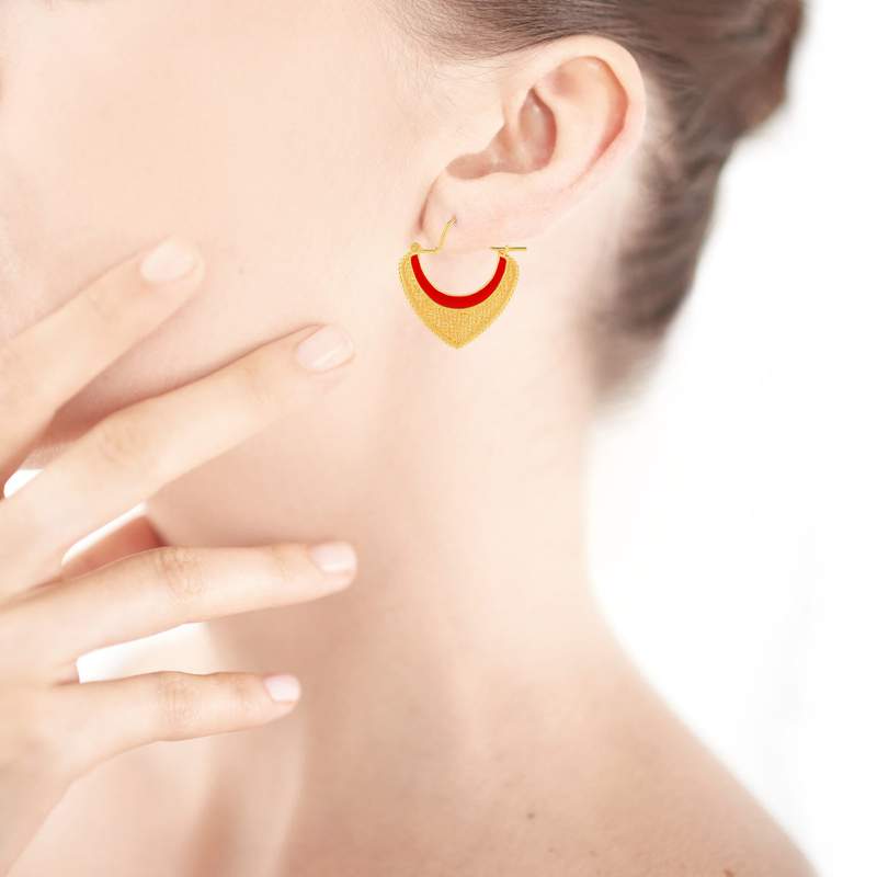 Boucles d'oreilles MATY Dorées - vue porté 1
