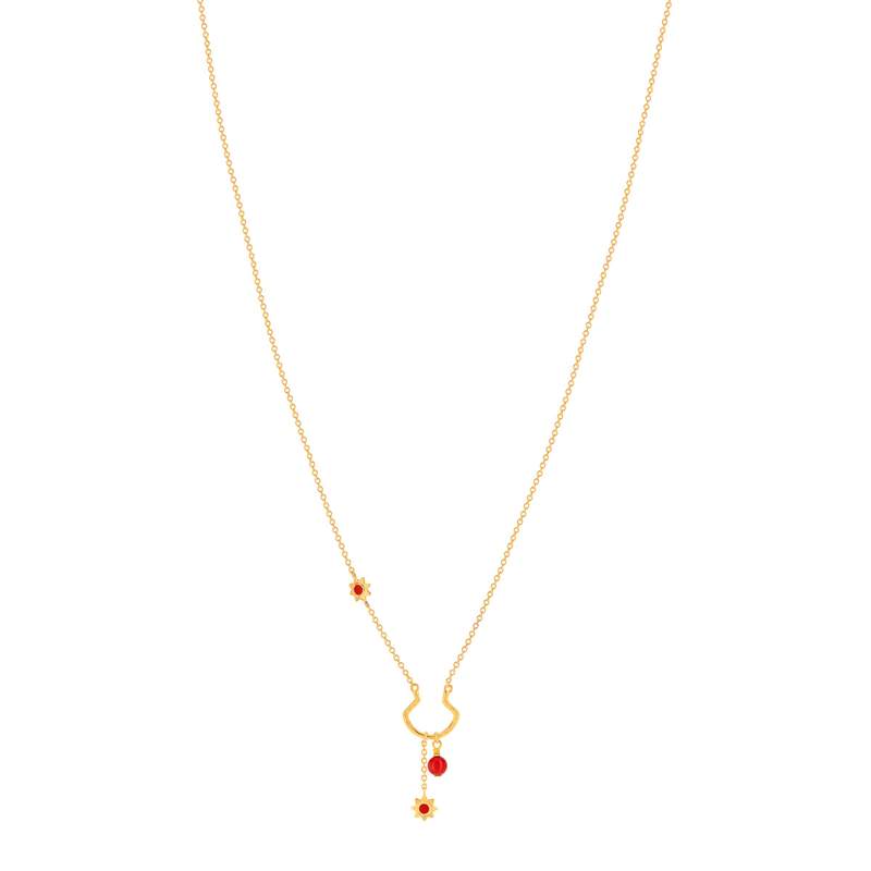Collier MATY Or 375 jaune corail imitation 45 cm - vue 1