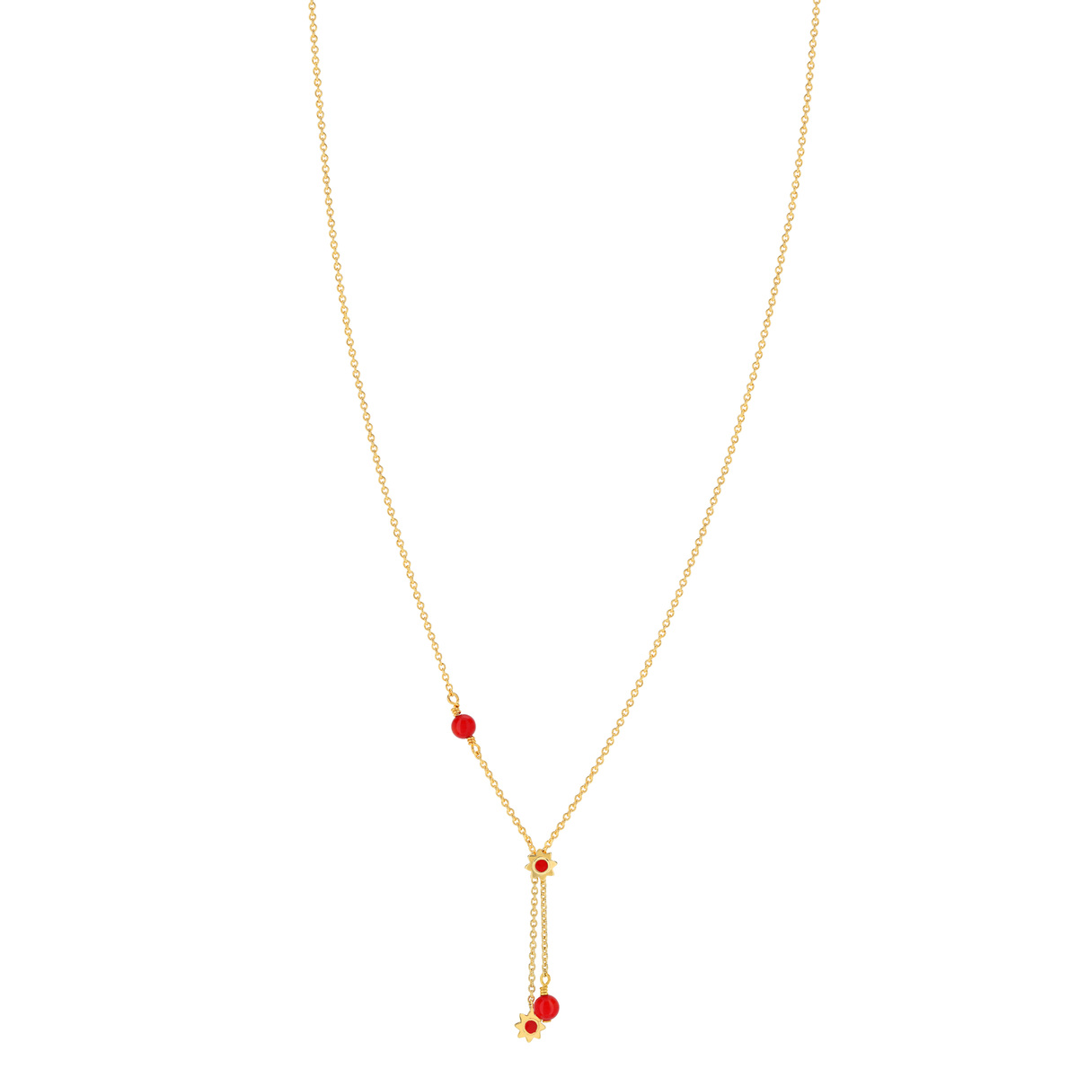 Collier MATY Or 375 jaune corail imitation 45 cm - vue V1