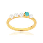 Bague MATY Or 375 jaune Turquoise imitation perles - vue 1