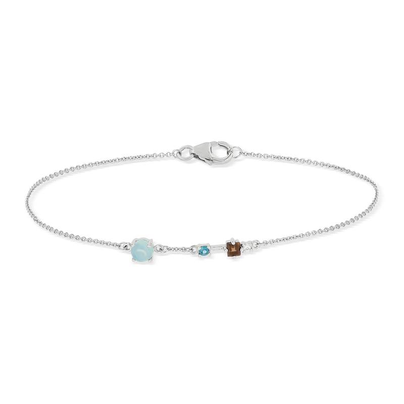 Bracelet MATY Or 375 blanc pierres fines 19 cm - vue 2