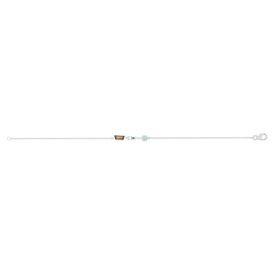 Bracelet souple MATY Or 375 blanc pierres fines - vue 1
