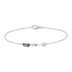 Bracelet souple MATY Or 375 blanc pierres fines - vue 2