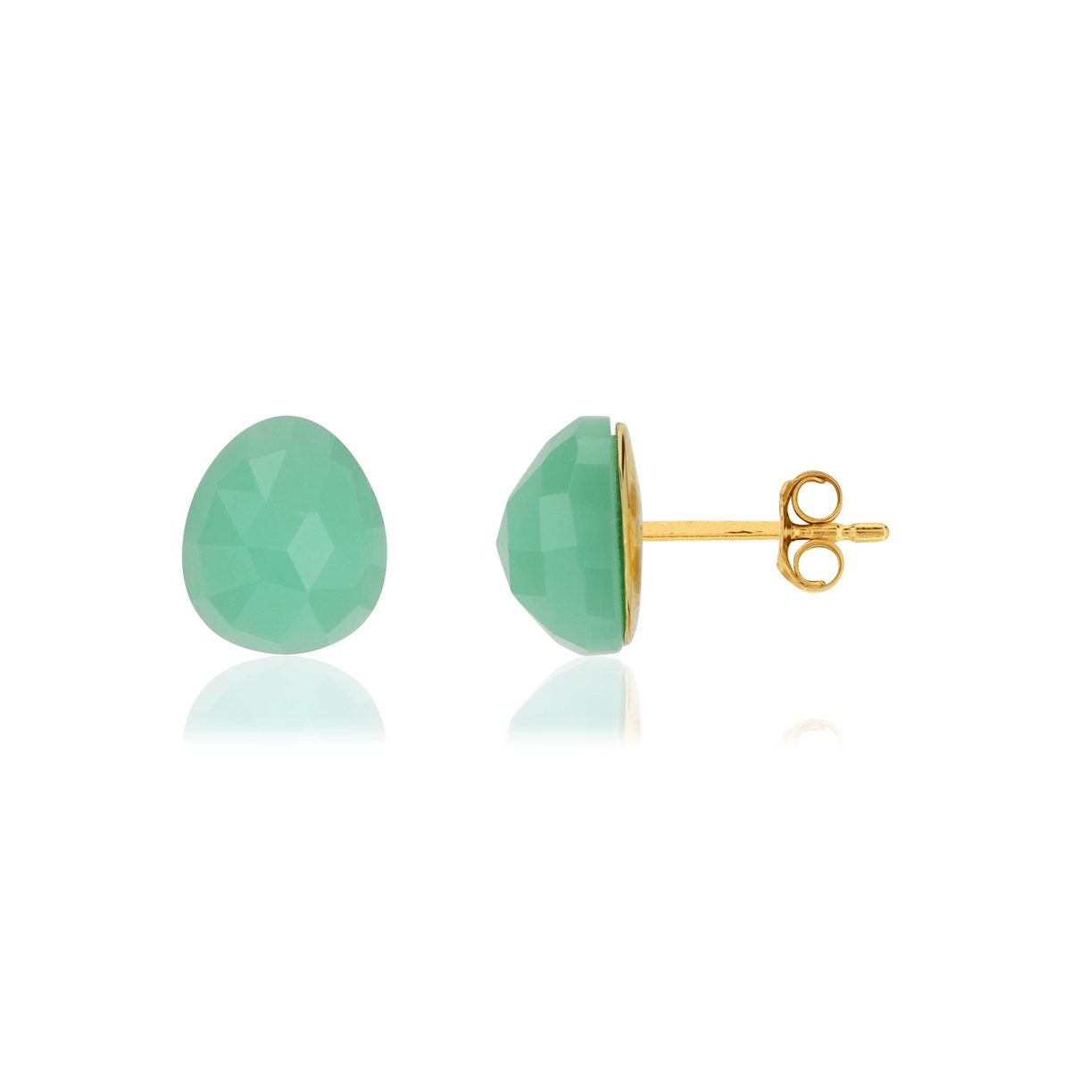 Boucles d'oreilles MATY Or 375 jaune Chrysoprases - vue V1