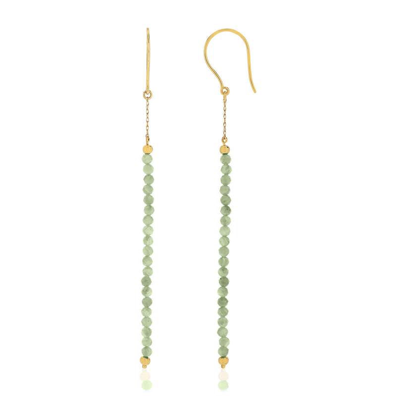 Boucles d'oreilles MATY Or 375 jaune Amazonites - vue 1
