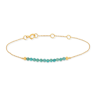Bracelet souple MATY Or 375 jaune Amazonites 19 cm - vue V2