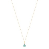 Collier MATY Or 375 jaune amazonite perle 45 cm