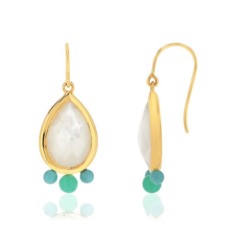 Boucles d'oreilles MATY Or 375 jaune pierres fines - vue 1