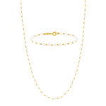 Parure or 375 perles de culture de chine collier bracelet - vue 1